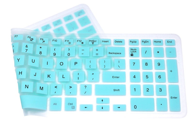 UHamn Elastic Silicone Keyboard Cover Skin for 15.6 inch Dell Inspiron 15 3000 & 5000 Series, 17.3 inch Dell Inspiron 17 5000 Series, Inspiron 15 i3541 i5566, Inspiron 17 i5749 Series Laptop (Mint Green) - Image 3